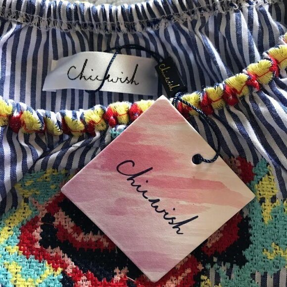 Chicwish Off the Shoulder Embroidered Dress Medium - Picture 7 of 7